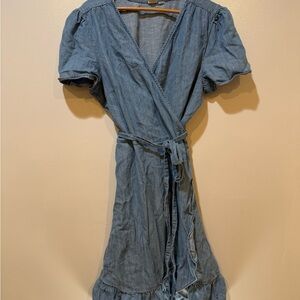 GAP Chambray Wrap Midi Dress